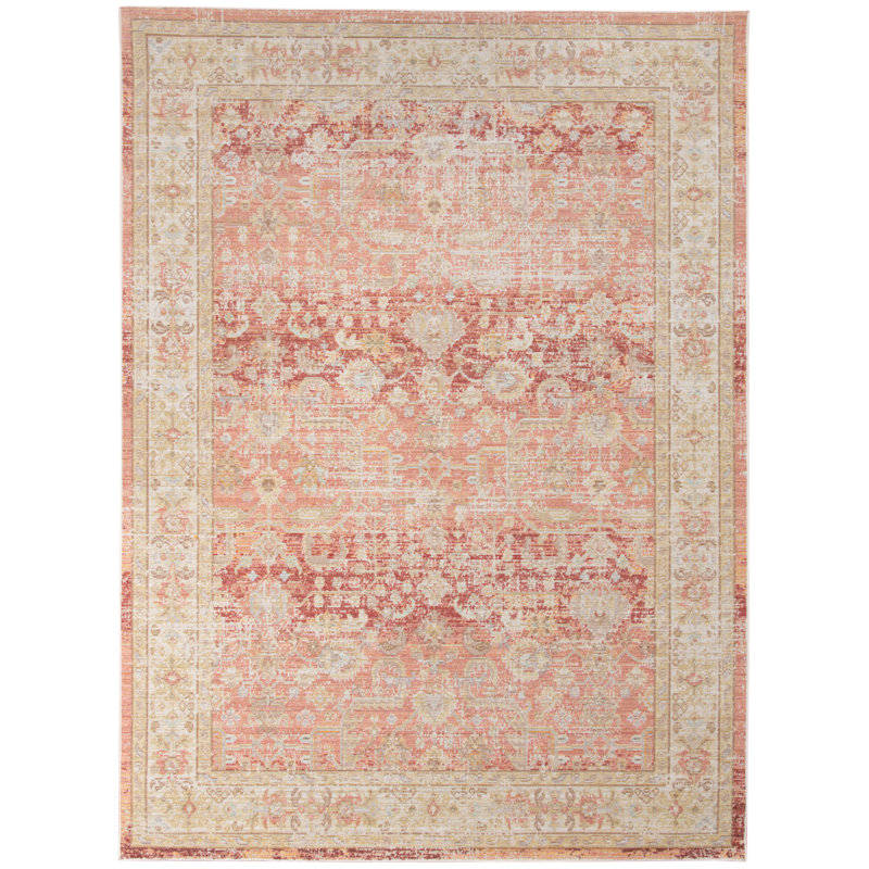Charlton Home® Brande Oriental Salmon/Pink Area Rug Wayfair